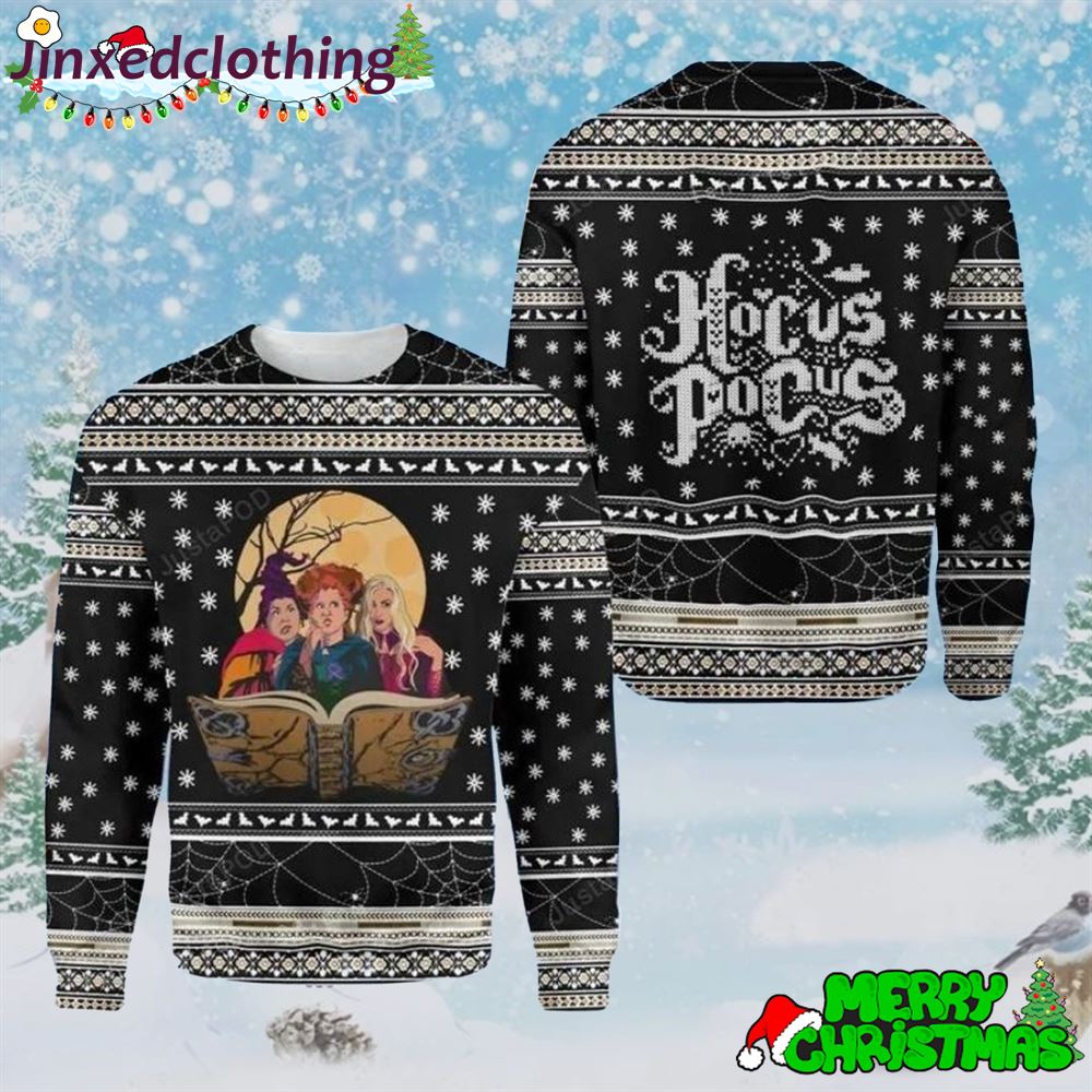 Witches Hocus Pocus Christmas Party Ugly Sweater 